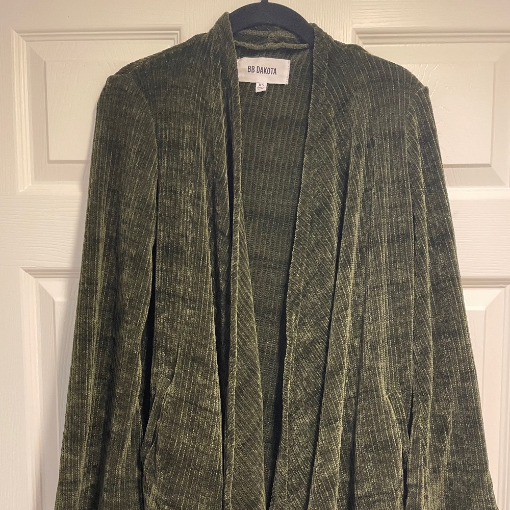 Dark Green Open Front Cardigan by BB Dakota
